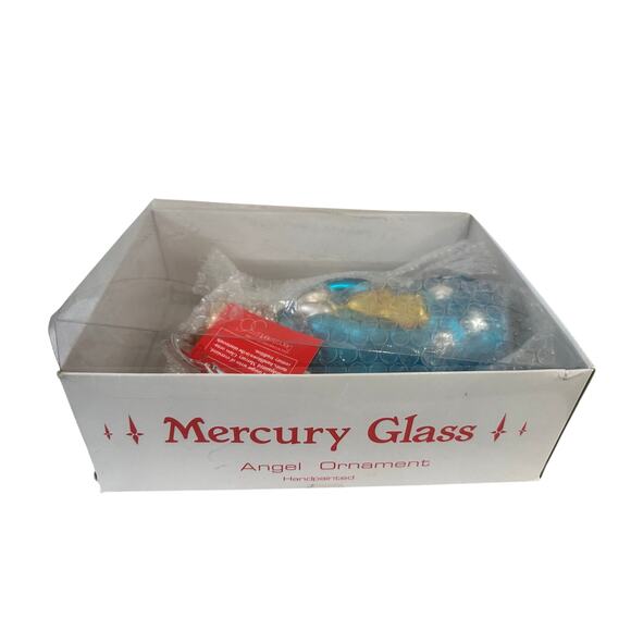 Department 56 Handblown 1992 Mercury Glass Large Christmas 'Angel' Ornament-New - Picture 2 of 5